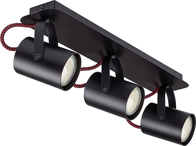 Verifica Plafonieră Sigma Kamera 3 GU10 negru/roșu 32611