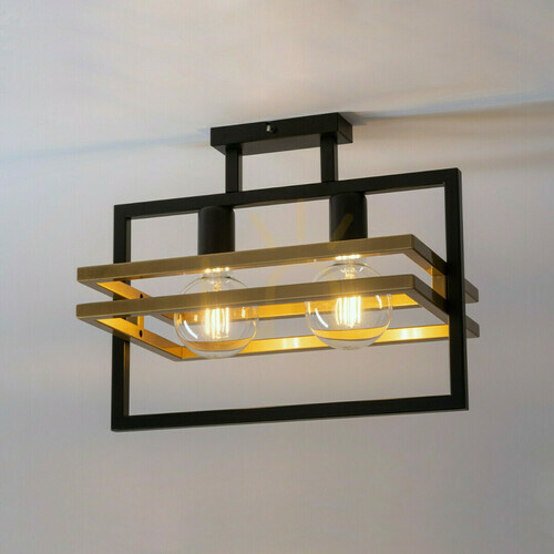Verifica Plafonieră Sigma Merci 2 negru auriu 40,5 cm 2xE27 SKU 32401