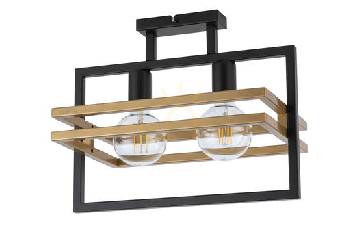 Verifica Plafonieră Sigma Merci 2 negru auriu 40,5 cm 2xE27 SKU 32401
