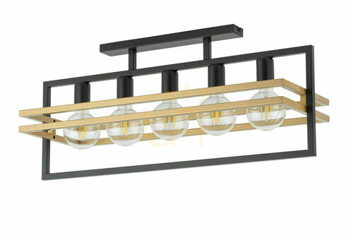 Verifica Plafonieră Sigma Merci 5 becuri E27 negru auriu 76 cm 32407