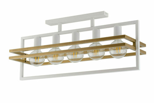 Verifica Plafonieră Sigma Merci 5 alb-auriu 76 cm 32408