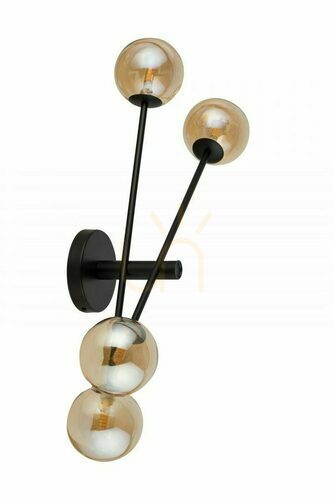 Verifica Aplice Sigma ORO negru 4xG9, 78 cm, sticlă amber, cod 32090