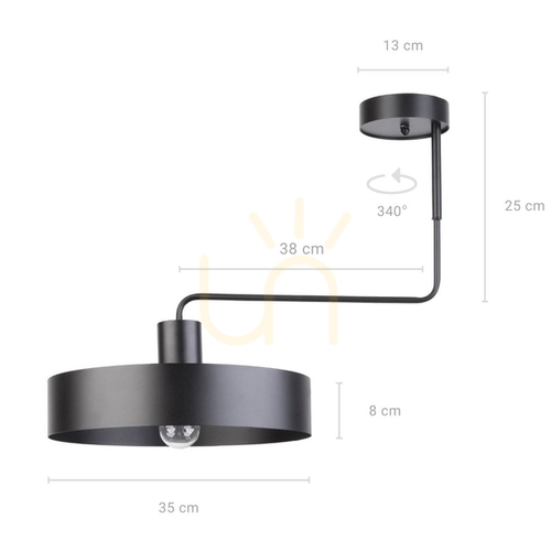 Verifica Plafonieră Sigma Vasco 1 Negru Oțel E27 35 cm 31549
