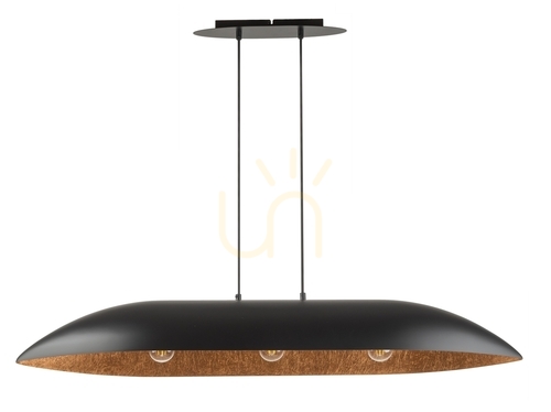 Verifica Lampă suspendată Sigma Gondola L negru cupru 3xE27 SKU 40634