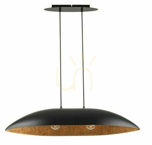 Verifica Lampă suspendată Sigma Gondola M negru cupru 2xE27 84 cm SKU 40635