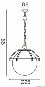 Lampă suspendată exterior SU-MA Kula negru patină 25 cm K 1018/1/KPO small 3
