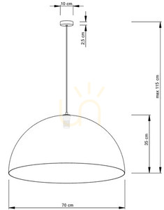 Lampă suspendată Sigma Sfera 70 aur-negru, oțel, E27, SKU 32298 small 3
