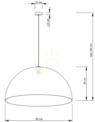 Verifica Lampă suspendată Sigma Sfera 50 cm negru cupru 30138