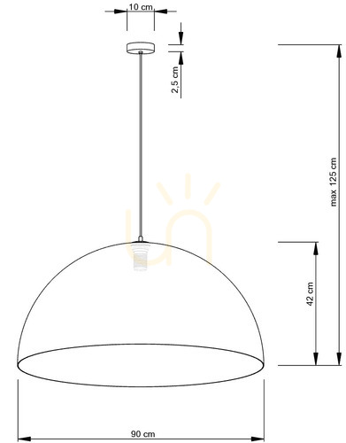 Verifica Lampă suspendată Sigma Sfera 90 cm negru/auriu 30125
