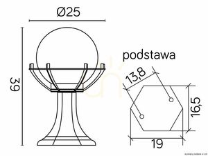 Lampă de grădină exterior SU-MA Ball negru 39 cm K 4011/1/KPO small 3