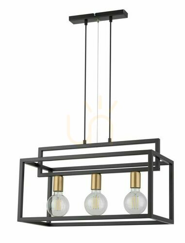 Verifica Lampă suspendată Sigma Vigo 3 negru/auriu 58 cm SKU 32441