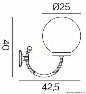 Lampă de perete exterior SU-MA Kule Classic negru patină K 3012/1/K 250 P small 2