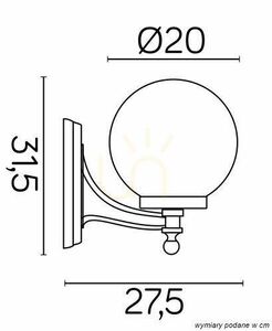 Aplica exterior SU-MA Kule Classic negru patinat K 3012/1/K 200 small 2