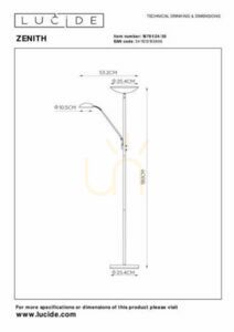 Lampă de podea Lucide ZENITH neagră LED 24W 1600lm 3000K 19791/24/30 small 8