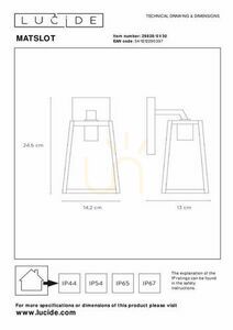 Lampă de perete exterior Lucide MATSLOT negru metal E27 IP23 29828/01/30 small 7