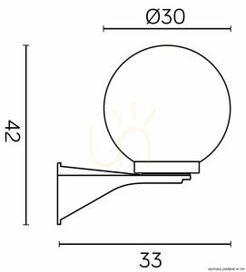 Lampă de perete exterior SU-MA Kule 60 negru K 3012/1/KD 300 small 3