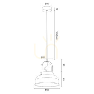 Lampă suspendată ARGON Dakota roșu E27 1 bec SKU 8286 small 5