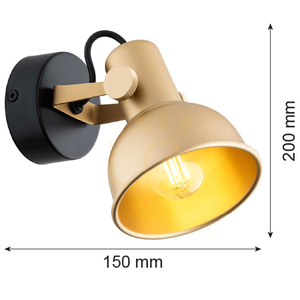 Lampă de perete ARGON Lenora aurie neagră E14 1x7W SKU 8248 small 4