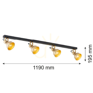 Plafonieră ARGON Lenora 4xE14 aurie/neagră, SKU 1801 small 4