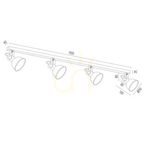 Plafonieră ARGON Lenora 4xE14 aurie/neagră, SKU 1801 small 5