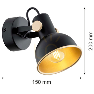 Lampă de perete ARGON Lenora negru/auriu E14 SKU 8246 small 4