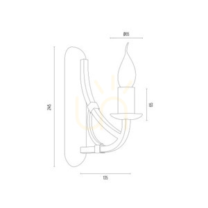 Lampă de perete ARGON Lorenzo negru auriu E14 SKU 8355 small 3