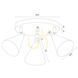 Plafonieră ARGON Lucinda 3xE14 negru auriu 6262 small 2