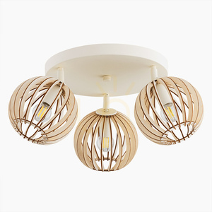 Plafoniera ARGON Parula 3xE14 lemn bej, maro deschis SKU 6263 small 1