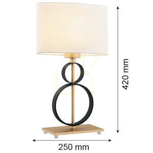 Lampă de masă ARGON Perseo crem/negru/aurie E27 420 mm SKU 8373 small 3
