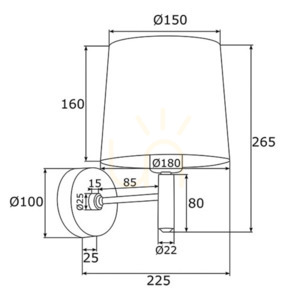 Lampă de perete ARGON Ponte Plus roșu alamă închisă 1xE27 SKU 8311 small 6