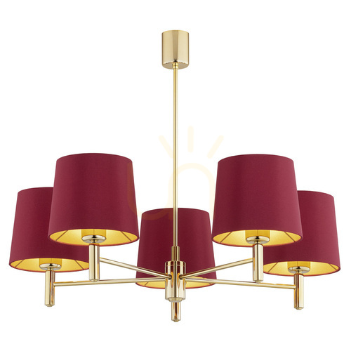Verifica Candelabru ARGON Ponte Plus 5xE27 roșu alamă închisă 2169
