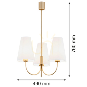 Candelabru ARGON Safiano 3xE27 alb auriu SKU 6267 small 2