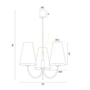 Candelabru ARGON Safiano 3xE27 alb auriu SKU 6267 small 3
