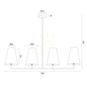 Lampă suspendată ARGON SAFIANO alb auriu 4xE27 SKU 1828 small 4