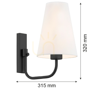 Lampă de perete ARGON Safiano alb/negru E27 1x1W SKU 8376 small 5