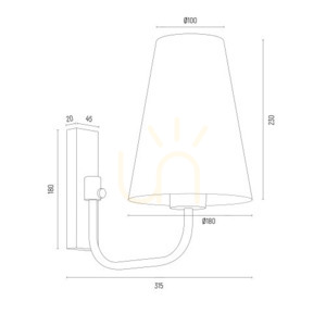 Lampă de perete ARGON Safiano alb/negru E27 1x1W SKU 8376 small 6