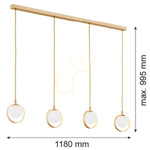 Lampă suspendată ARGON Saturnia 4xG9 opal mat aurie 1809 small 3