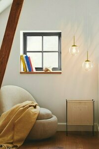 Lampă suspendată Nordlux Chisell 15, finisaj alamă, abajur din sticlă de 15 cm, E14 small 1