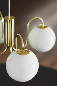 Lustră Franca cu 4 becuri, alamă și sticlă albă, Nordlux small 3