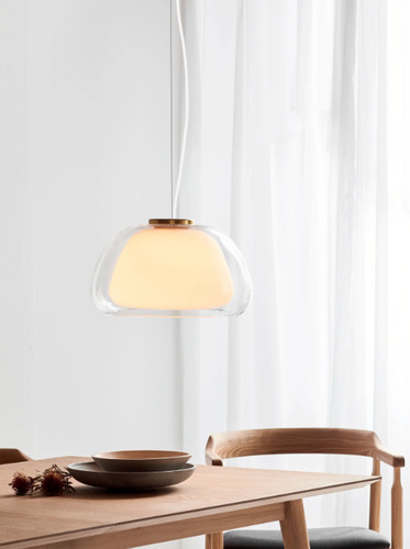 Verifica Lampă suspendată Nordlux Jelly 39 cm – sticlă transparentă și opalină albă