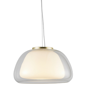 Lampă suspendată Nordlux Jelly 39 cm – sticlă transparentă și opalină albă small 0