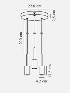 Paco 3 Lampă cu pandantiv din alamă Nordlux small 3