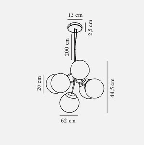 Lampă suspendată Ivona 6 Brass Nordlux small 3