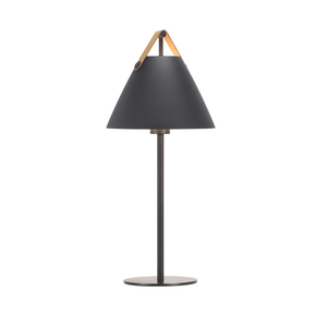 Lampă de masă STRAP neagră, metal și piele, E27, 55 cm small 0