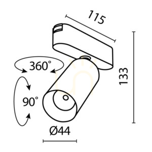 Spot pentru șină magnetică Maytoni Focus LED Radity, negru, 12 W, 4000 K, TR103-1-12W4K-M-B small 9