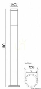Lampă stâlp exterior SU-MA INOX argint 110 cm E27 ST 022-1100 small 2