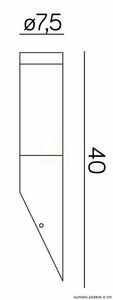 Aplica exterior SU-MA argintie inox 40 cm ST 021 E27 IP44 small 1