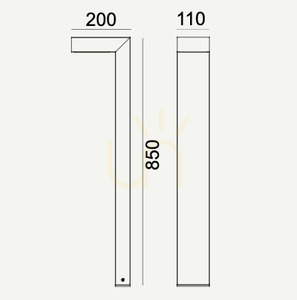 Lumină postală exterior NORLYS Asker Pro aluminiu LED 7.8W 4000K 85cm 1322AL small 16