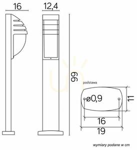 Lumină stâlp exterior SU-MA City negru 99 cm aluminiu policarbonat 11836 R BL small 3