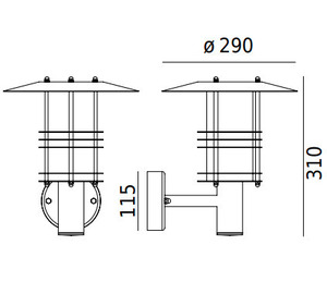 Stockholm 280 lampă de perete pentru exterior albă E27 Led 9W small 1